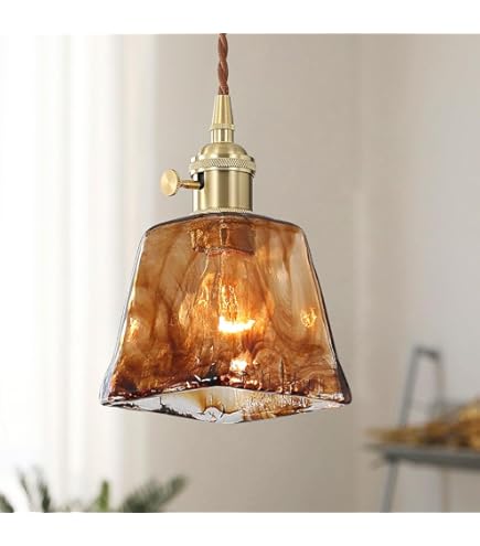 Amazon.co.jp : Cerdeco ガラス製ランプシェード レトロなぺンダント